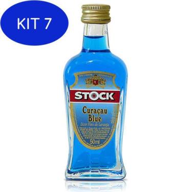 Imagem de Kit 7 Mini Licor Stock Curacau Blue 50ml