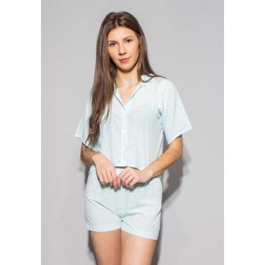 Imagem de Pijama Xadrez Vichy Azul - Hygge Homewear