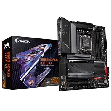 Imagem de GIGABYTE Placa-mãe B650 AORUS Elite AX AMD B650 ATX com DDR5, PCIe 5.0, WiFi 6E, garantia de 5 anos