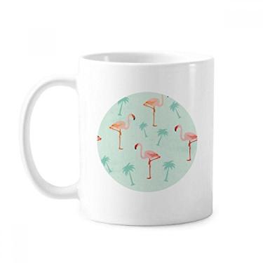 Imagem de Caneca de cerâmica com estampa de flamingo, rosa, animal, cerâmica, xícara de café e porcelana