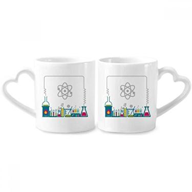 Imagem de Conjunto de canecas de porcelana para casal, ferramenta de reação química, conjunto de canecas de cerâmica para amantes de coração