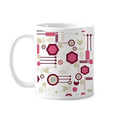 Imagem de Plugue de tomada Circuito Diagrama Padrão Caneca Cerâmica Café Porcelana Copos de Mesa
