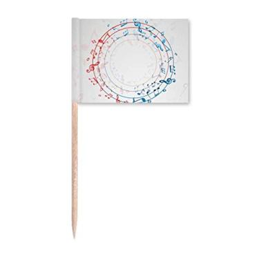 Imagem de Notas musicais em formato redondo vermelho azul marcadores marcadores decoração de festa