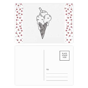 Imagem de Contorno preto biscoitos gergelim sorvete Natal flor de Natal cartão postal comemoração bênção postal