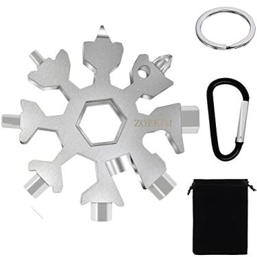 Imagem de ZOEKIM chaveiro de aço inoxidável multiferramenta com combinação de ferramentas para abrir garrafas, ferramenta incrível