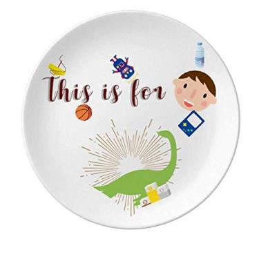 Imagem de Prato de porcelana para jantar redondo com animais de natação para homens