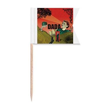 Imagem de Anarchy Anti-war Dada Art Deco Presente Fashion Palito Bandeiras Marcação para Bolo Festa Prato de Queijo