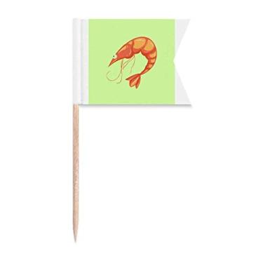Imagem de Arthropod Bandeiras de palito de dente, marisco, camarão, camarão, marcação, para festa, bolo, comida, placa de queijo