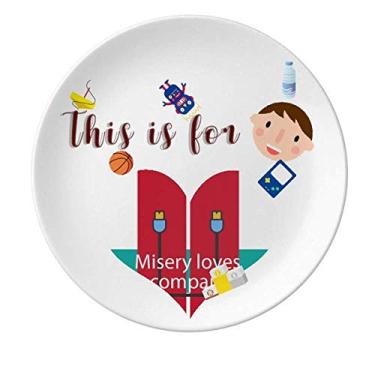 Imagem de Prato de porcelana Misery Loves Company Prato de jantar redondo masculino