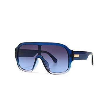 Imagem de Óculos de sol grandes de uma peça preto bege para mulheres vintage quadrado óculos de sol masculino gradiente punk tons uv400 armação grande, 3, tamanho único