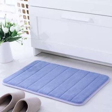 Imagem de MYAMIA Espuma de memória de microfibra tapete de banheiro tapete absorvente antiderrapante tapete tapete - azul