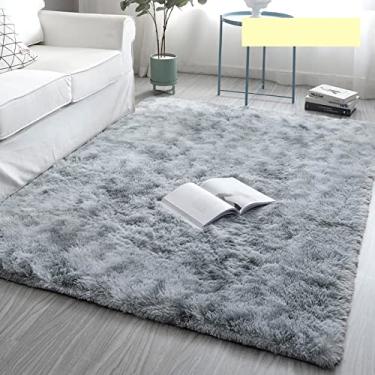 Imagem de Tapete Carpete de pelúcia retangular área tapete macio fofo para sala de estar quarto Decoração de Casa (Color : A, Size : 3.3X3.9FT)