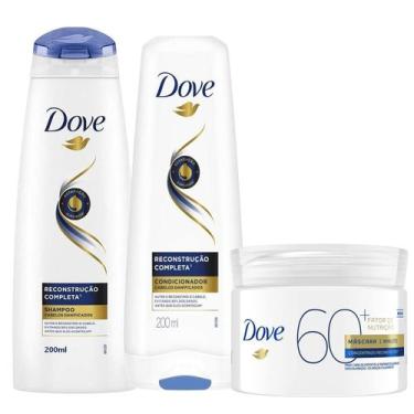Imagem de Kit Dove Shampoo Condicionador 200ml E Máscara Reconstrução Completa A