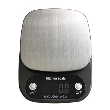 Imagem de balança digital mini portátil multifuncional ultrafina fácil de limpar balança de plataforma eletrônica com display grande para comida de cozinha de café - cinza