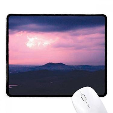 Imagem de Mousepad rosa escuro céu com borda costurada tapete de borracha para jogos