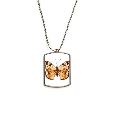 Imagem de DIYthinker Colar de aço inoxidável com pingente de borboleta com asas marrons para animais de estimação