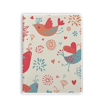 Imagem de Caderno de tinta para plantas com flores de pássaro, capa macia