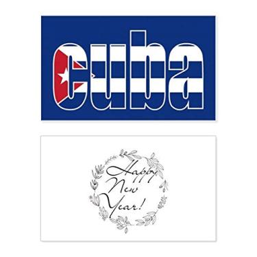 Imagem de Cuba Nome da bandeira do país Ano Novo Festival Cartão de felicitações Mensagem Abençoada Presente
