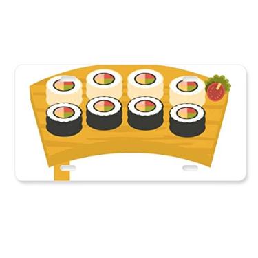 Imagem de DIYthinker Conjunto tradicional de sushi japonês para decoração de placa de licença em aço inoxidável