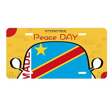 Imagem de DIYthinker Placa de licença Made in Congo Country Love para decoração de carro, dia da paz