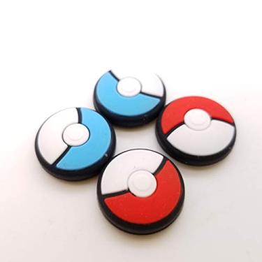Imagem de 4 pe�as de silicone Joystick Thumb Stick Grips capa de polegar para Nintendo Switch Lite Console para controle Joy-Con Joystisck polegar Ader�ncia (azul)