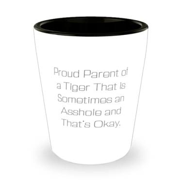 Imagem de Gato de tigre para amigos, pai orgulhoso de um tigre que é às vezes um buraco, lindo copo de tigre para gatos, copo de cerâmica de amigos