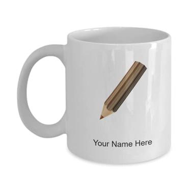 Imagem de Caneca personalizada Vector-Pencil - Caneca de café para amantes de lápis vetoriais ideias crianças meninos meninas amam - Caneca de café de 325 ml