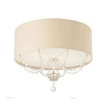 Imagem de Luminária Plafon Infantil Coroa Cúpula Cáqui 50X15 3E27