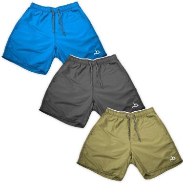 Imagem de Kit 3 Bermuda Shorts Masculino Casual Lisos Básicos Curto-Masculino