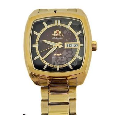 Imagem de Relógio Orient Automático Aço Inox + IP Gold 40mm Verde 147g