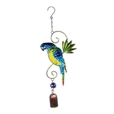 Imagem de Bothyi Papagaio vento carrilhão casa jardim ornamentos interior e exterior pássaro sinos de vento para fora memorial sinos de vento para festa noite, azul