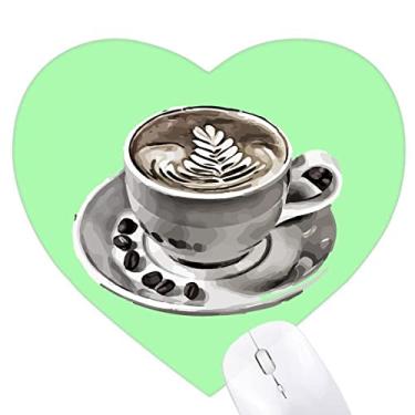 Imagem de Aquarela Manner Pintura Café Café Coração Mousepad Tapete Borracha Jogo Escritório