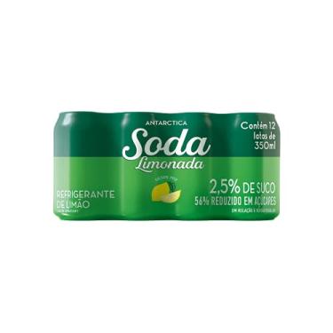 Imagem de Pack de Refrigerante Soda Limonada Antarctica Lata 350ML, 12 unidades