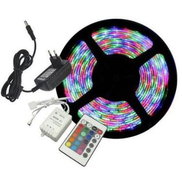 Imagem de Fita De Led Colorida Iluminação Rgb Com Controle Remoto 5 Metros - Mas