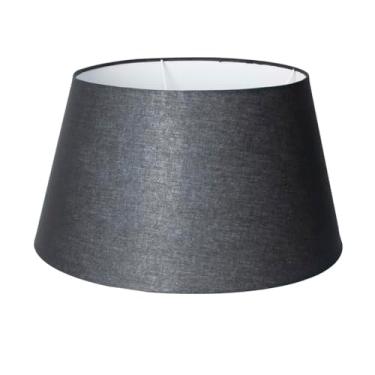 Imagem de Cúpula de Abajur Grande Formato Coliseu 25cm x 30cm x 40cm Tecido Algodão Revestimento em Acetato Encaixe Nacional 3,5cm (Preto)