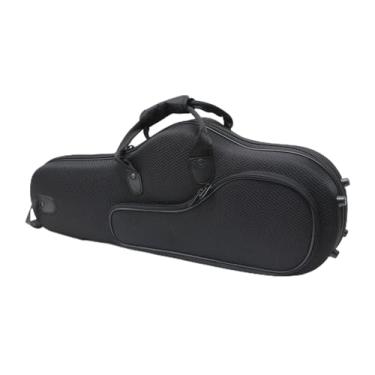 Imagem de Estojo de saxofone alto leve durável interior de pelúcia estojo portátil para saxofone alça de ombro ajustável com bolso de armazenamento frontal capa de nylon (preto)