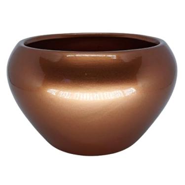 Imagem de Cachepot Vasinhos Para Arranjo Vaso Centro de Mesa Cerâmica Orquídea Suculentas Tam G (Cobre)