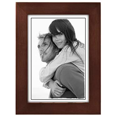 Imagem de Malden — Moldura ampla de madeira real, vidro real – Nogueira escura