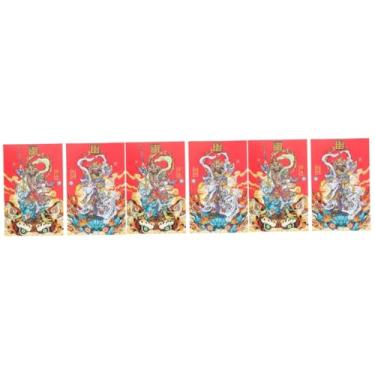 Imagem de Gadpiparty 6 Conjuntos adesivo decoração enfeite de porta janela do ano chinês se apega adorno de porta de casa adorno decorativo de porta estilo chinês produtos para o lar