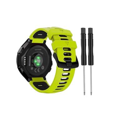 Imagem de Pulseira compatível com Garmin Forerunner 735XT/220/230/235/235 Lite/620/630, pulseira de silicone macio de substituição para smartwatch Garmin Approach S20 S5 S6, pulseira esportiva ajustável (lima +
