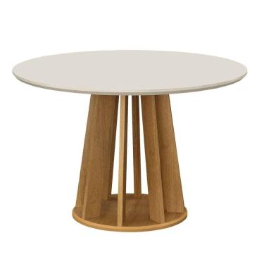 Imagem de Mesa de Jantar Redonda 4 Lugares 120cm Rose Cinamomo/Off White