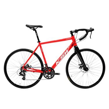 Imagem de Bicicleta Speed Road Aro 700 KSW Grupo Shimano Tourney 14V,56,Vermelho Branco