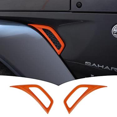 Imagem de Voodonala Cobertura para decoração de ventilação de ar condicionado lateral para Jeep Wrangler JL JLU Gladiator JT 2018-2021 (2 peças/conjunto, laranja)