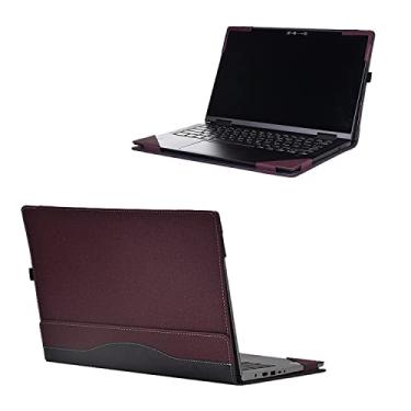 Imagem de XJchen Capa para laptop compatível com Lenovo K14 Gen 1 ThinkBook 14 Gen 3/Gen 4/Gen 5 IdeaPad 3 Flex 5 14ITL6 14IAU7 14ALC05 14ARE05 14ITL05 Capa protetora para notebook (vinho vermelho)