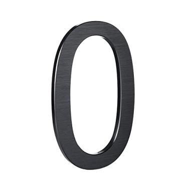 Imagem de Números de casa modernos de 15 cm - número de endereço residencial flutuante de alumínio premium com processo de desenho requintado, Number 0, Black