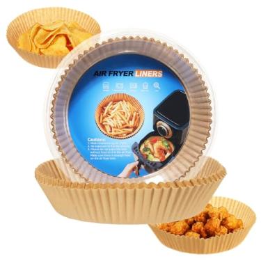 Imagem de Air Fryer Liners descartáveis 16,5 pol, 200 peças de papel pergaminho antiaderente redondo para fritadeira a ar 3-5QT cesta de micro-ondas