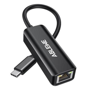 Imagem de ABLEWE Adaptador USB C para Ethernet, Tipo-C para RJ45 Gigabit Ethernet, Compatível com MacBook Pro 2017 e mais, MacBook Air, Dell XPS, iPad Pro (Preto)