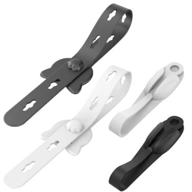 Imagem de Organizador de cabos de 4 peças, tiras de silicone BOSOIRSOU para eletrodomésticos, suporte autoadesivo para gerenciamento de cabos, organizador de cabos reutilizável