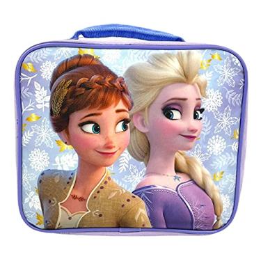 Imagem de Lancheira Disney Frozen 2 com princesas Elsa e Anna – Lancheira macia e isolada para meninas, roxa