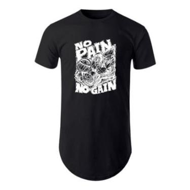 Imagem de Camiseta Camisa No Pain No Gain Longline Masculina Oversized-Masculino